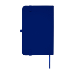 Notitieboek met harde kaft en zachte touch cover A6 pagina’s kleur marineblauw tweede weergave achterkant