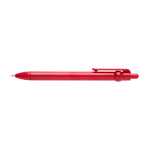 Balpen van gerecycled plastic met balpunt en clip, zwarte inkt kleur rood tweede weergave voorkant