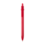 Balpen van gerecycled plastic met balpunt en clip, zwarte inkt kleur rood