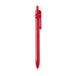 Balpen van gerecycled plastic met balpunt en clip, zwarte inkt kleur rood tweede weergave met zijkant