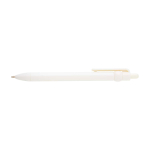 Balpen van gerecycled plastic met balpunt en clip, zwarte inkt kleur wit tweede weergave voorkant