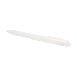Balpen van gerecycled plastic met balpunt en clip, zwarte inkt kleur wit tweede weergave