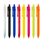 Balpen van gerecycled plastic met balpunt en clip, zwarte inkt kleur wit tweede weergave meerdere kleuren