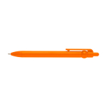 Balpen van gerecycled plastic met balpunt en clip, zwarte inkt kleur oranje tweede weergave voorkant