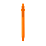 Balpen van gerecycled plastic met balpunt en clip, zwarte inkt kleur oranje