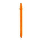 Balpen van gerecycled plastic met balpunt en clip, zwarte inkt kleur oranje tweede weergave achterkant