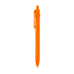 Balpen van gerecycled plastic met balpunt en clip, zwarte inkt kleur oranje weergave zijkant