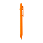 Balpen van gerecycled plastic met balpunt en clip, zwarte inkt kleur oranje tweede weergave met zijkant