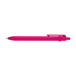 Balpen van gerecycled plastic met balpunt en clip, zwarte inkt kleur fuchsia tweede weergave voorkant