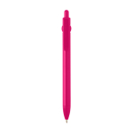 Balpen van gerecycled plastic met balpunt en clip, zwarte inkt kleur fuchsia