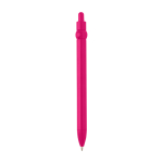 Balpen van gerecycled plastic met balpunt en clip, zwarte inkt kleur fuchsia tweede weergave achterkant