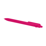 Balpen van gerecycled plastic met balpunt en clip, zwarte inkt kleur fuchsia tweede weergave