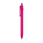 Balpen van gerecycled plastic met balpunt en clip, zwarte inkt kleur fuchsia weergave zijkant