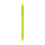 Balpen van gerecycled plastic met balpunt en clip, zwarte inkt kleur limoen groen