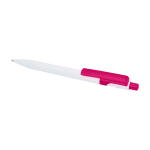 Soft balpen van gerecycled plastic in twee kleuren, blauwe inkt kleur fuchsia tweede weergave