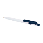 Soft balpen van gerecycled plastic in twee kleuren, blauwe inkt kleur marineblauw tweede weergave