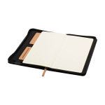 Portfolio van gerecycled plastic met afgeronde hoeken A5 pagina’s kleur zwart tweede weergave