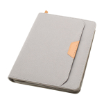 Portfolio van gerecycled plastic met afgeronde hoeken A5 pagina’s kleur grijs