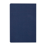 Portfolio van gerecycled plastic met afgeronde hoeken A5 pagina’s kleur marineblauw derde weergave achterkant