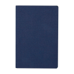 Portfolio van gerecycled plastic met afgeronde hoeken A5 pagina’s kleur marineblauw derde weergave voorkant