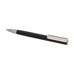 Balpen van gerecycled aluminium met zilveren clip, blauwe inkt kleur zwart tweede weergave