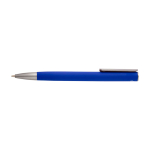 Balpen van gerecycled aluminium met zilveren clip, blauwe inkt kleur blauw tweede weergave voorkant