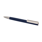 Balpen van gerecycled aluminium met zilveren clip, blauwe inkt kleur marineblauw tweede weergave