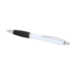 Gebogen balpen van gerecycled plastic met grip, zwarte inkt kleur zwart tweede weergave