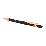 Gerecyclede aluminium pen met roségouden details, blauwe inkt kleur zwart tweede weergave