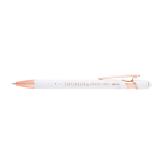 Gerecyclede aluminium pen met roségouden details, blauwe inkt kleur wit weergave bedrukking logo 2