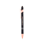 Gerecyclede aluminium pen met roségouden details, blauwe inkt met afdrukgebied