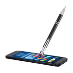 Balpen van gerecycled aluminium met touchscreenpunt, blauwe inkt kleur zwart derde weergave