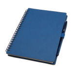 Hergebruikbaar notitieboek met harde kaft en balpen, zwarte inkt kleur marineblauw
