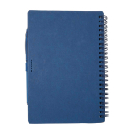 Hergebruikbaar notitieboek met harde kaft en balpen, zwarte inkt kleur marineblauw tweede weergave achterkant