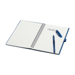 Hergebruikbaar notitieboek met harde kaft en balpen, zwarte inkt kleur marineblauw vierde weergave
