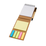 Plaknotitieblok in geel en multicolor met balpen kleur naturel