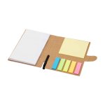 Plaknotitieboek met balpen, zwarte inkt kleur naturel