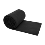 Geruite fleece deken met draagtas 200 g/m² kleur zwart tweede weergave