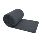 Geruite fleece deken met draagtas 200 g/m² kleur grijs tweede weergave