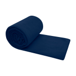 Geruite fleece deken met draagtas 200 g/m² kleur marineblauw tweede weergave