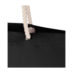 Strandtas van gerecycled katoen met touwhengsels 270 g/m² kleur zwart weergave detail 1