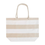 Strandtas van gerecycled katoen met touwhengsels 270 g/m² kleur wit tweede weergave voorkant