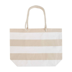 Strandtas van gerecycled katoen met touwhengsels 270 g/m² kleur wit tweede weergave achterkant