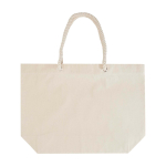 Strandtas van gerecycled katoen met touwhengsels 270 g/m² kleur naturel tweede weergave voorkant
