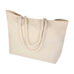 Strandtas van gerecycled katoen met touwhengsels 270 g/m² kleur naturel tweede weergave