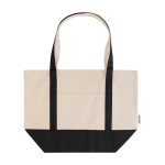 Multifunctionele tas van gerecycled katoen met hengsels 320 g/m² kleur zwart tweede weergave voorkant