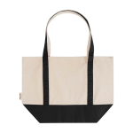 Multifunctionele tas van gerecycled katoen met hengsels 320 g/m² kleur zwart tweede weergave achterkant