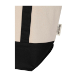 Multifunctionele tas van gerecycled katoen met hengsels 320 g/m² kleur zwart weergave detail 1