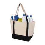 Multifunctionele tas van gerecycled katoen met hengsels 320 g/m² kleur zwart tweede weergave