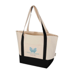 Multifunctionele tas van gerecycled katoen met hengsels 320 g/m² kleur zwart weergave transfer printen